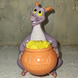 Vintage 1982 Walt Disney World Figment Dragon Epcot Center Vinyl Coin Bank 7"